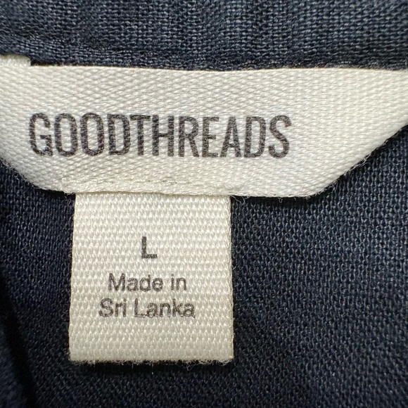 Goodthreads Linen Black Ruffled Peplum dress size Large - Picture 8 of 10